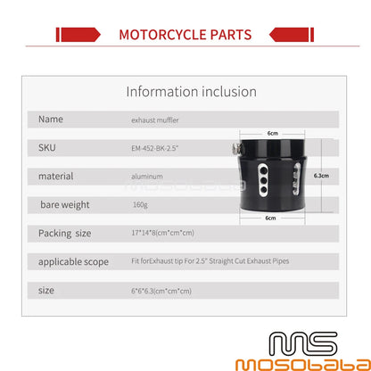 Exhaust Tip Muffler Pipe End Cap 2.5" for Harley