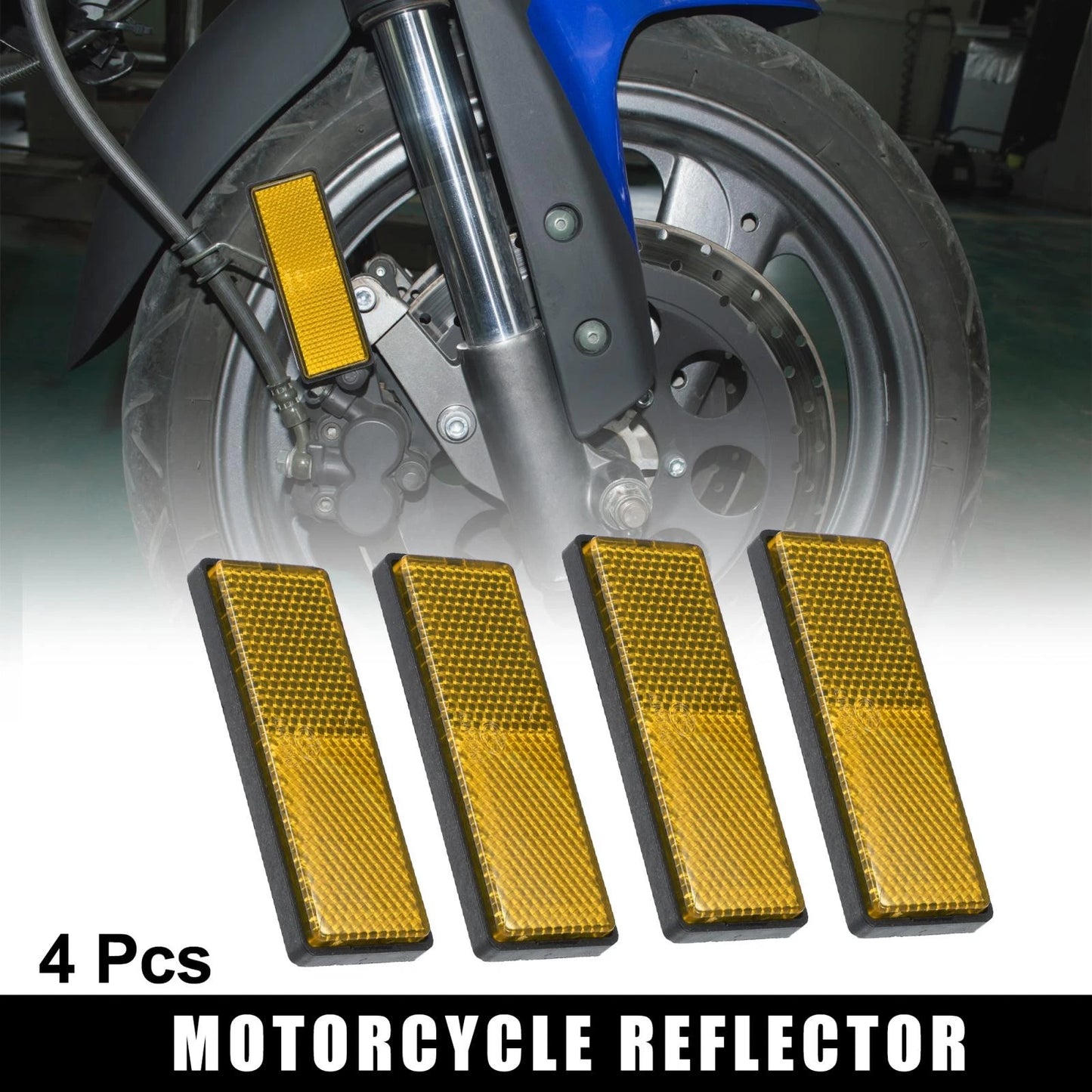 Orange Plastic Screw Mount Round Warning Reflector 4 x for Motorcycle