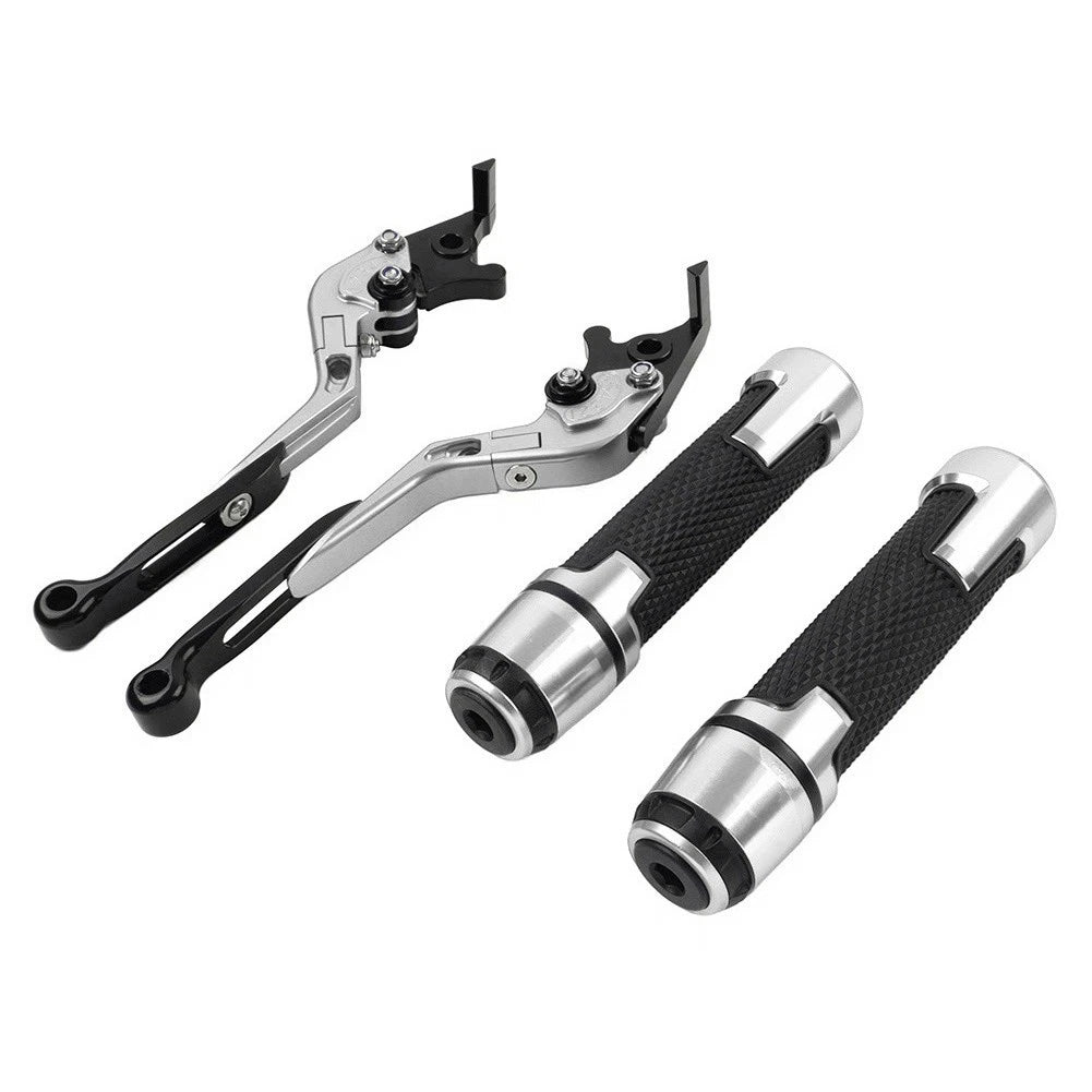 Folding Extendable Brake Clutch Levers & Handlebar Grips for Kawasaki ZX6RR