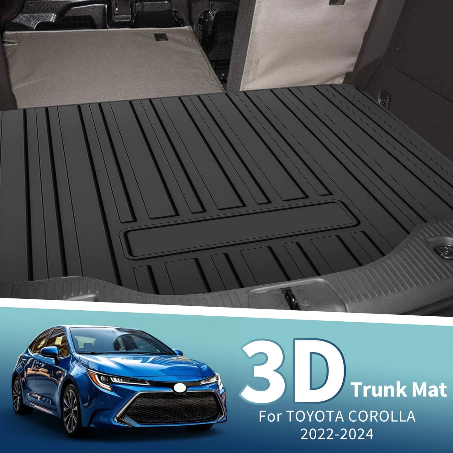 1 Pc Flat Face Cargo Liner Rear Trunk Mat for Toyota Corolla (2022–2024)