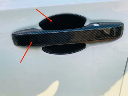 Door Handle Bowl Cover Trim for 2022-2023 Honda Civic Carbon Fiber 2 x
