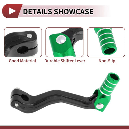 Folding Gear Shifter Lever for Kayo T2 Black Green Silver Tone