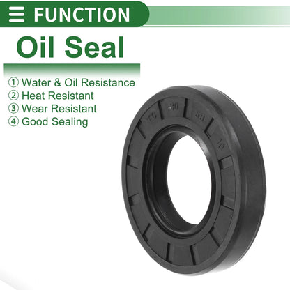 Oil Seal 30x58x10mm Black 5 Pcs NBR Rubber