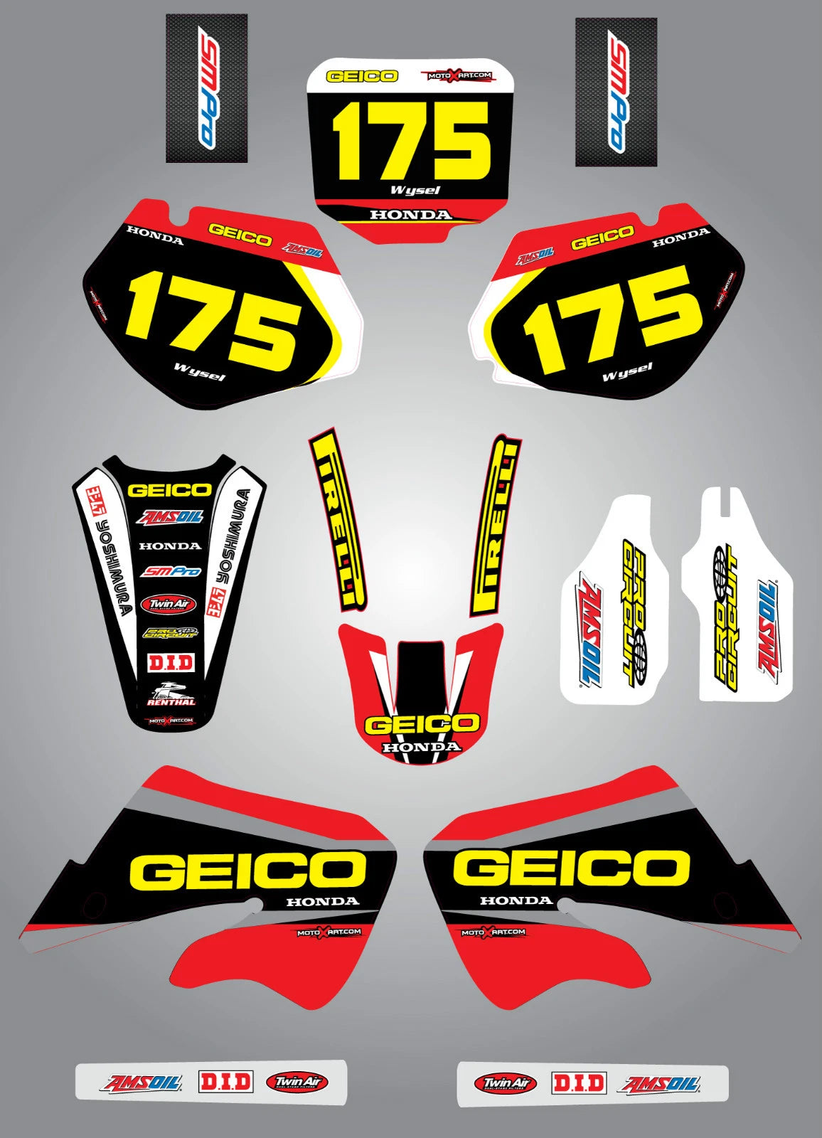 Custom Graphics Full Kit for Honda CR 125 (1998-1999) SONIC Style Stickers