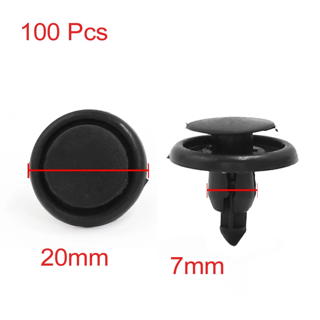 100Pcs Mudguard Bumper Push-Type Clip Retainers for Honda, Mitsubishi