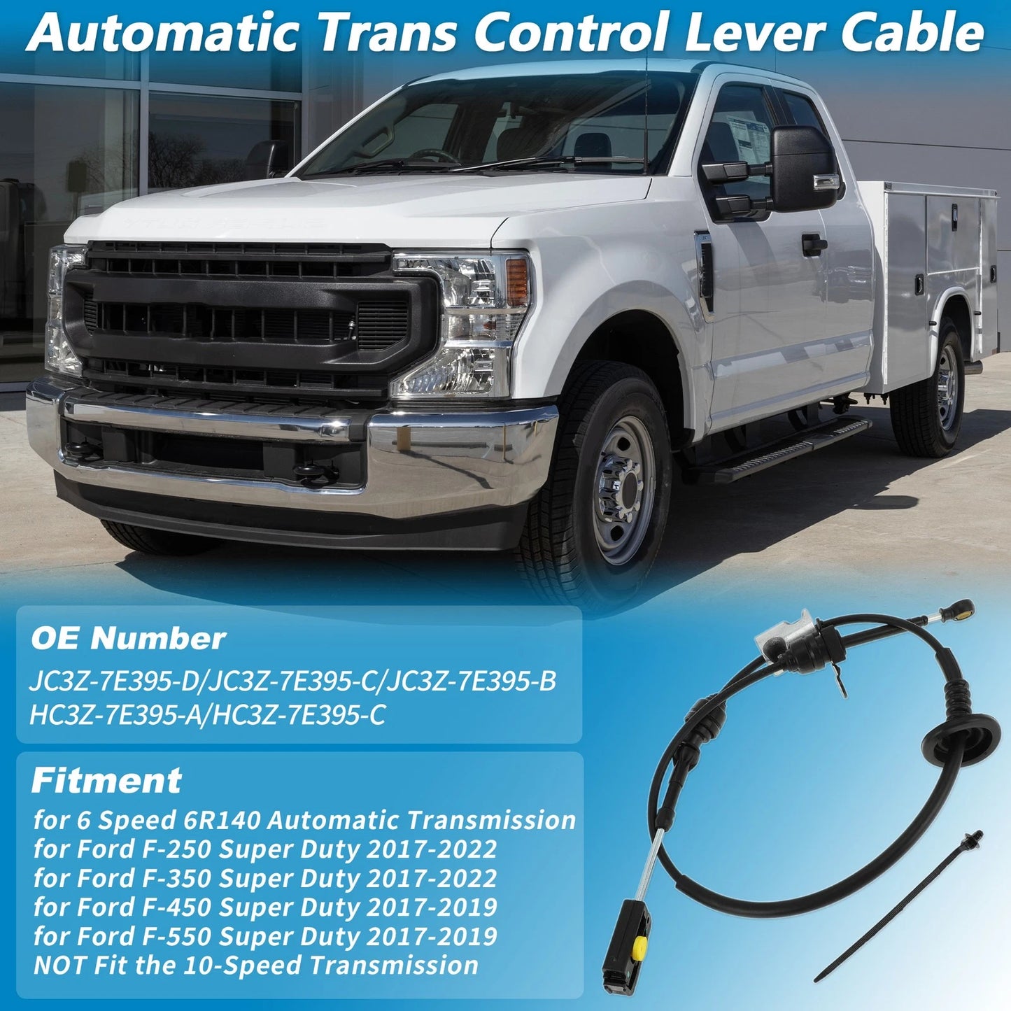 Auto Trans Gear Shift Cable for Ford F-250 F-350 F-450 Super Duty (2008-2010)