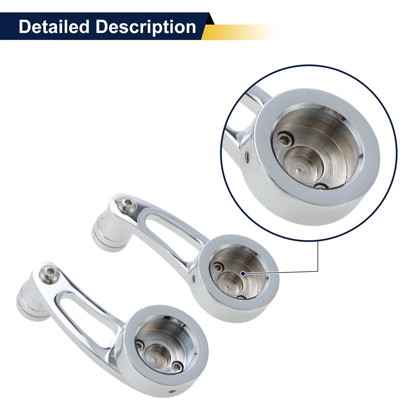Car Door Window Crank Handle for Chevy/Ford/Chrysler - Silver Tone - 1 Set
