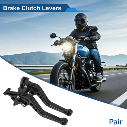 Solid Black Adjustable Brake/Clutch Levers for Kawasaki Z650 (2017–2023)