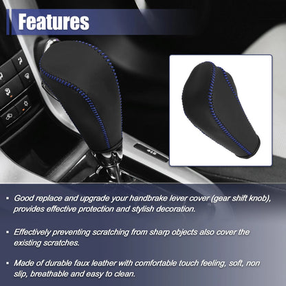Gear Shift Knob Cover Blue Thread for Cruze 2011-2015 Aveo 2007-2011 (2011-2015)(2007-2011)