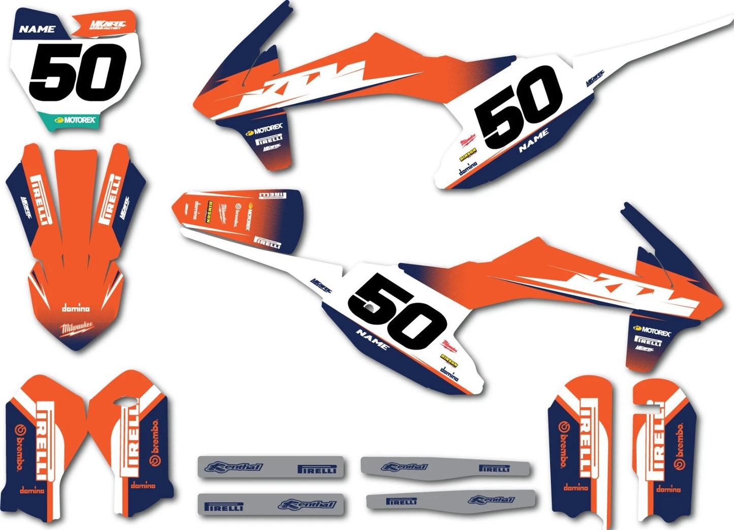 Custom Graphics Kit Brixton Style Stickers for KTM 50 (2016-2023)