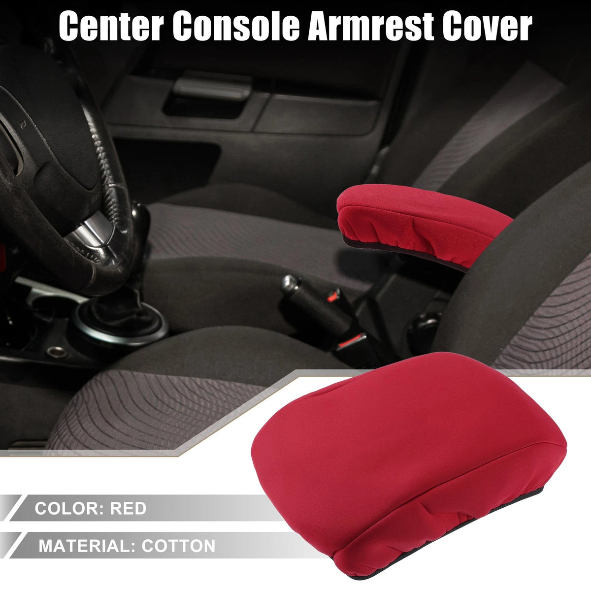 Car Center Console Armrest Cover for Ford Fusion (2017-2020) Red