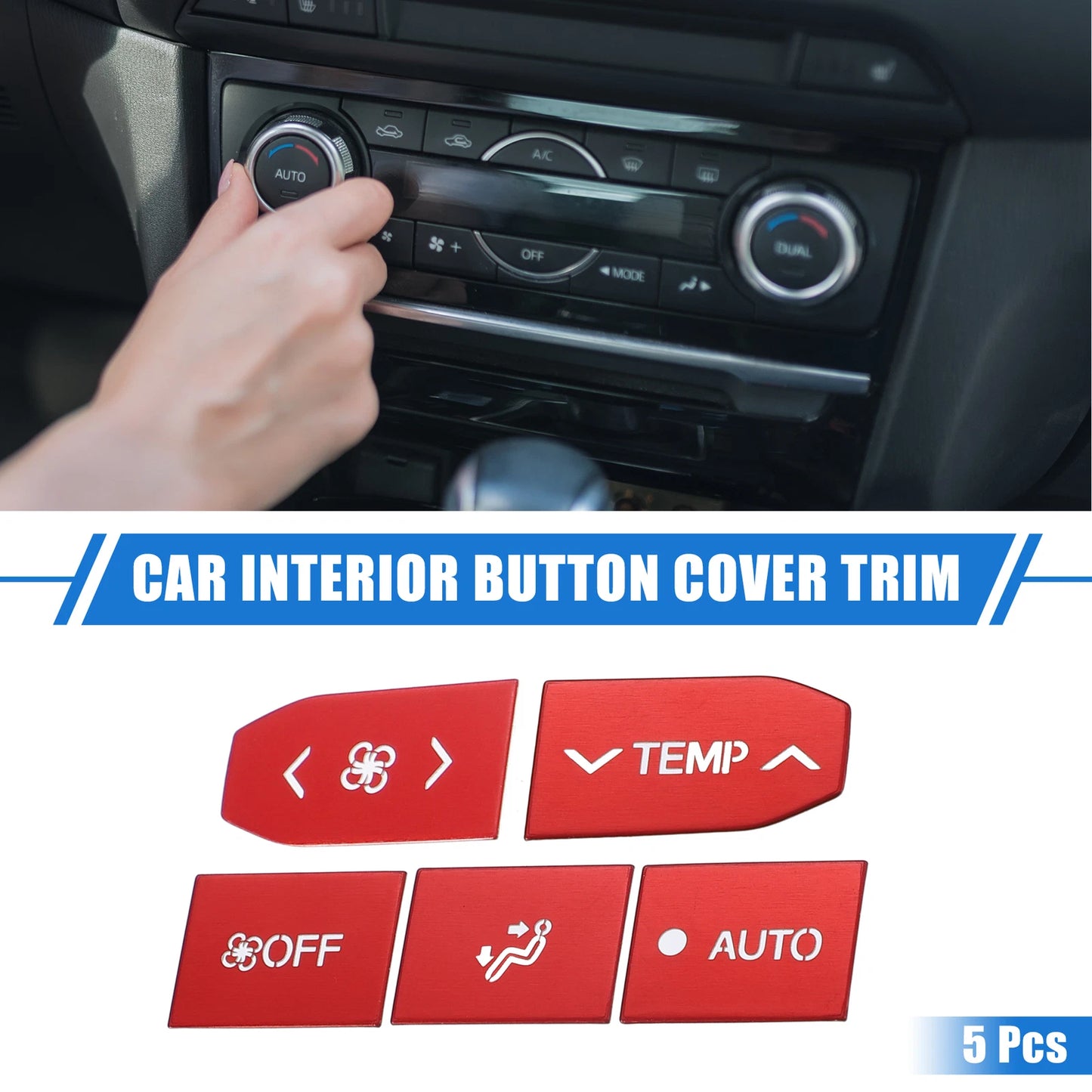 5 x Car Back AC Control Switch Button Covers for Toyota Highlander (2020-2022)