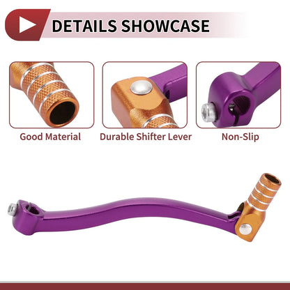 Folding Motorcycle Gear Shifter Lever Purple Lever Orange Head for Kayo T6