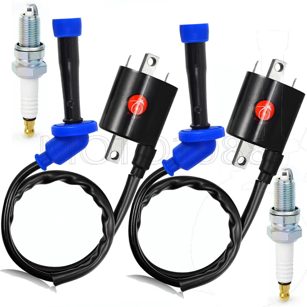 Ignition Coil & Spark Plug 2 x for Yamaha V Star 650 XVS650 (1998–2016)