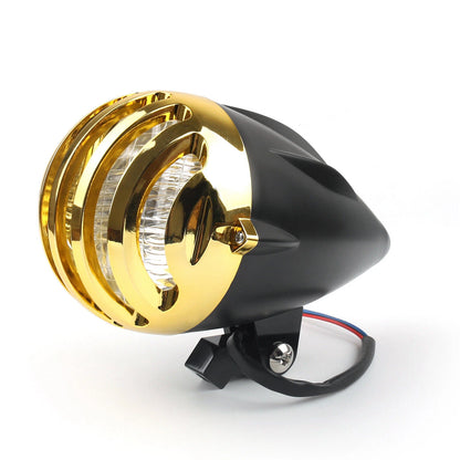 5 1/2" Black Bullet Headlight for Chopper Bobber