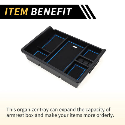 Center Console Organizer Box Tray Full for Chevy Silverado & GMC Sierra Blue