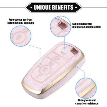 Key Fob Cover 5 Button for Ford Smart Key (Compatible) - Pink