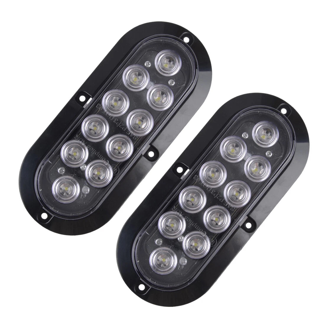 Oval White Trailer Lights 10 LED Sealed Stop Turn Tail for Truck