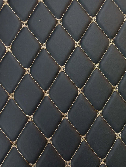 4 x Car Floor Mats Waterproof PU Leather Black & Beige