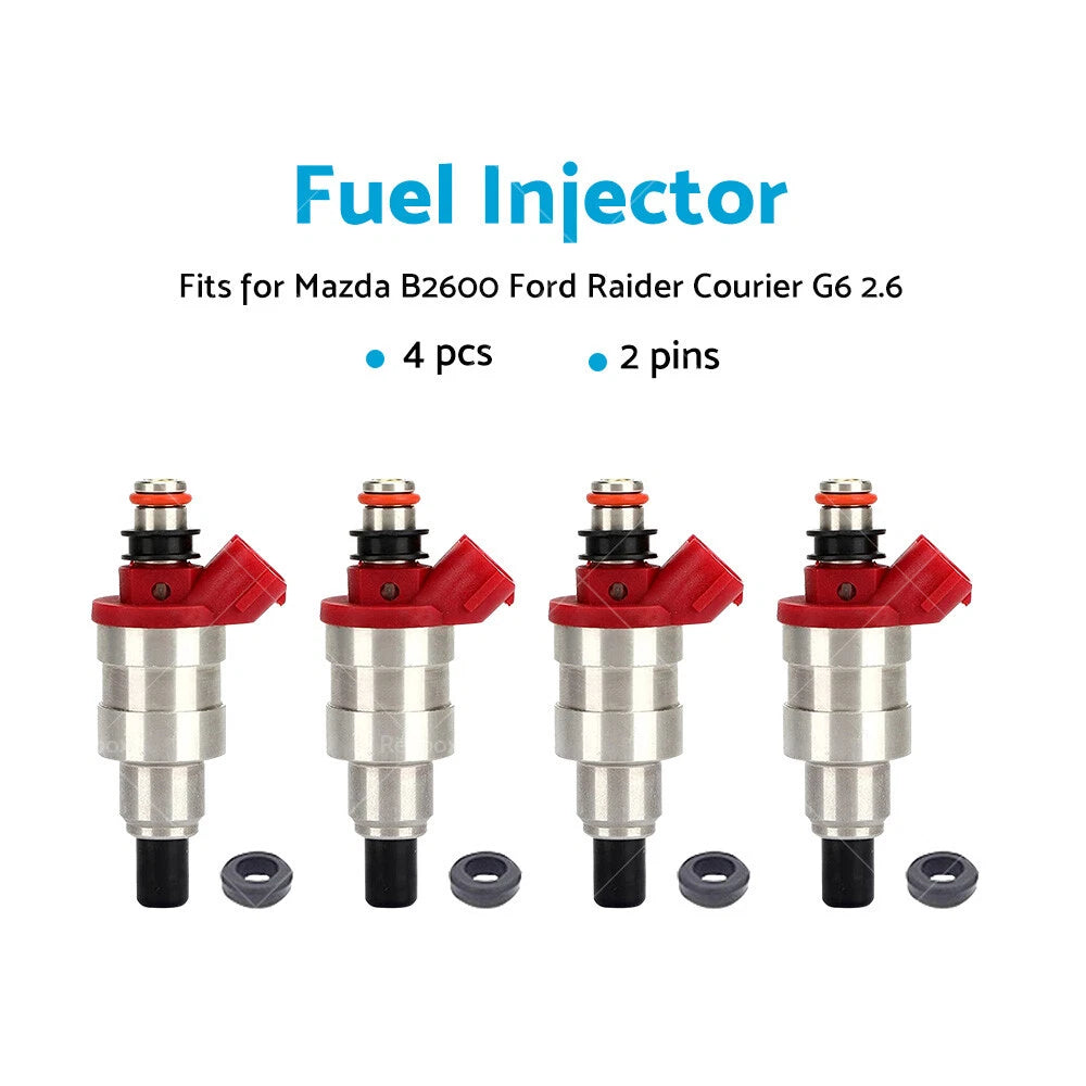 4 x Fuel Injectors for Mazda B2600, Ford Raider, Courier 2.6L (1985-1993)