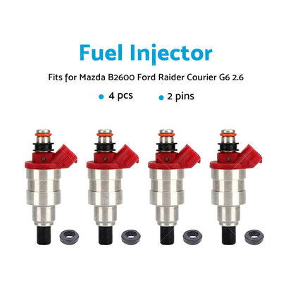 4 x Fuel Injectors for Mazda B2600, Ford Raider, Courier 2.6L (1985-1993)