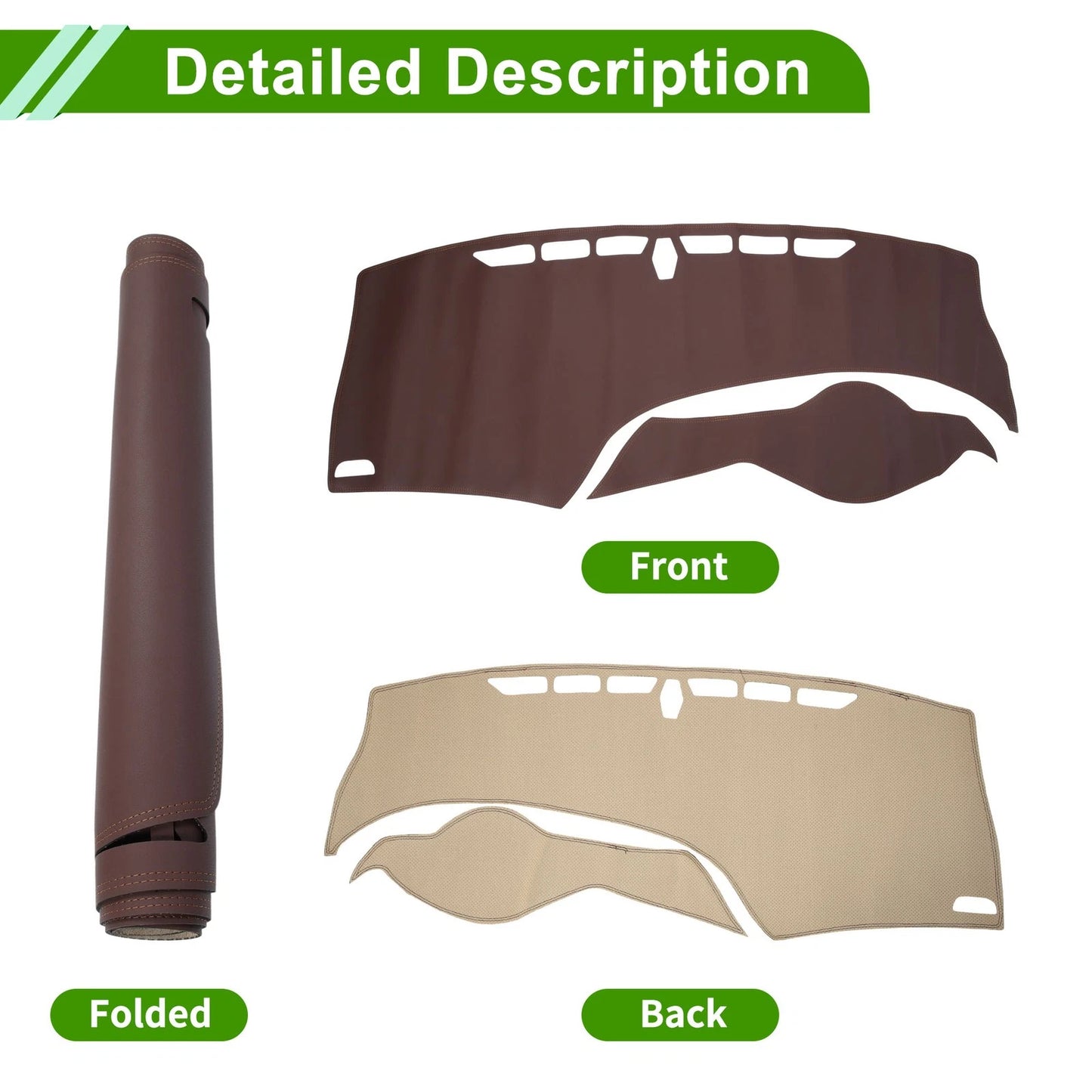 Dashboard Cover Mat for Honda Civic (2012-2015) - Brown