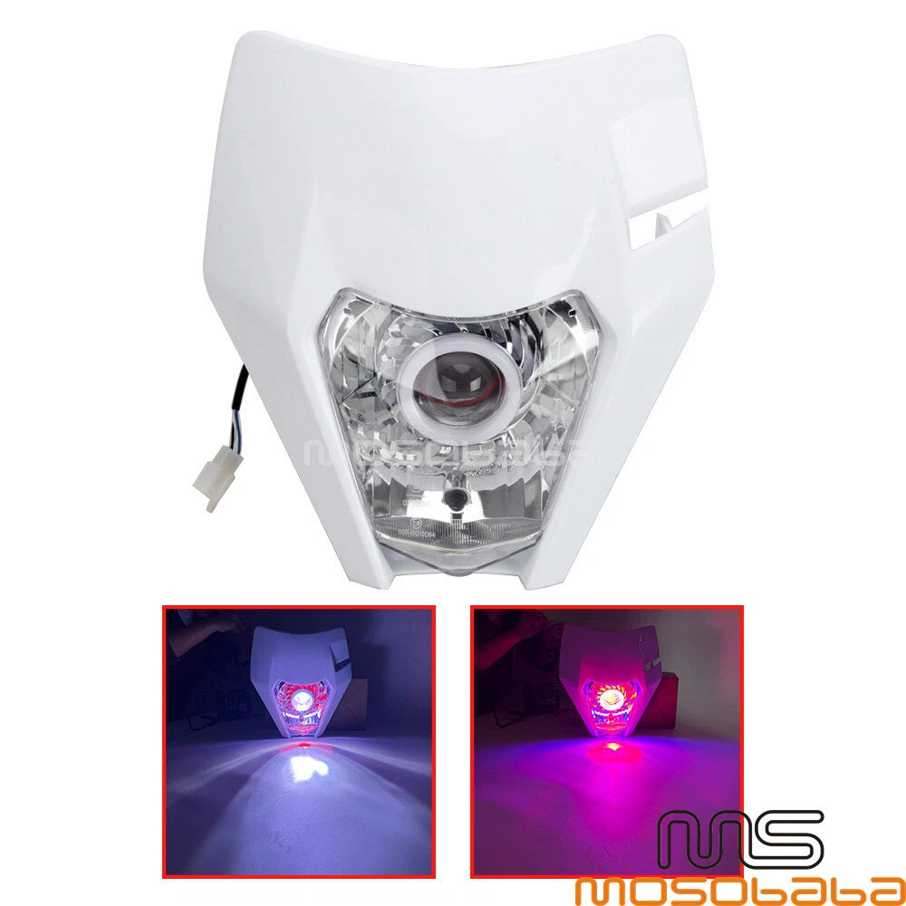 E8 LED Headlight Angel Eyes DRL Assemblies for KTM EXC 300 450 501 (2017-2023)