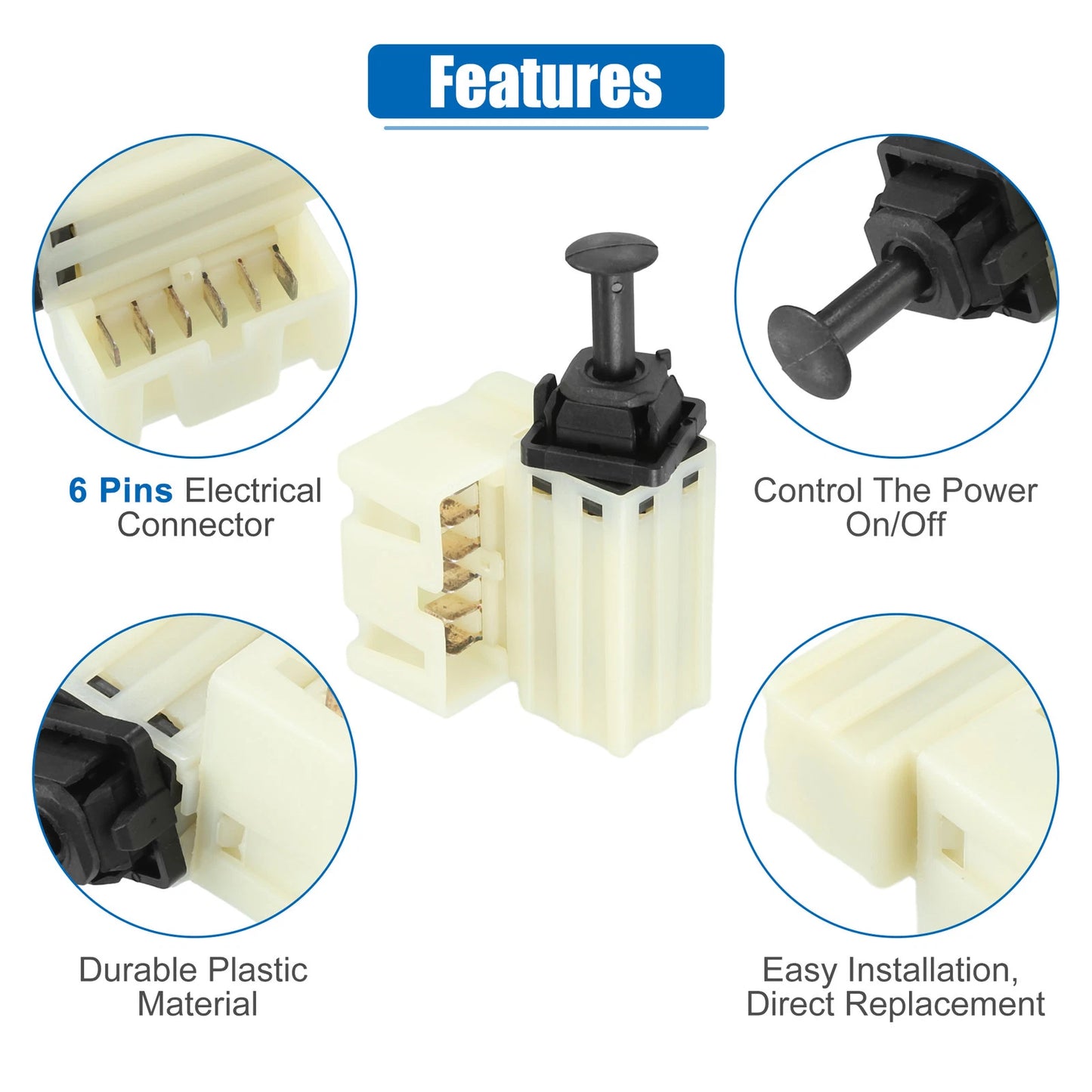 Stop Lamp Switch Assembly for Chrysler Beige Plastic Metal