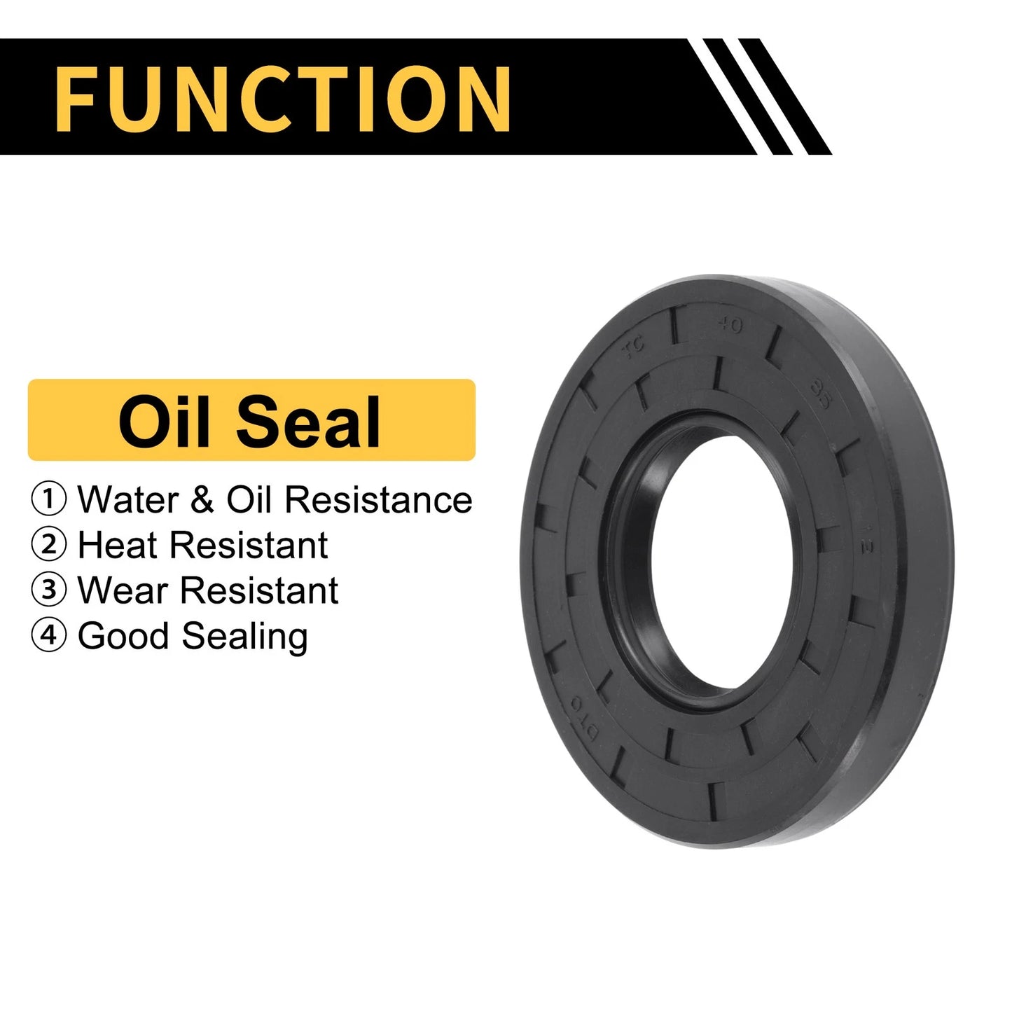 Oil Seal / 40x85x12mm / Seal Ring Rotary Shaft Seal NBR Black (5 Pcs)