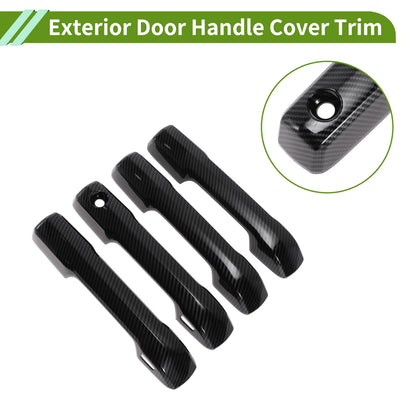 Carbon Fiber Black Exterior Door Handle Cover Trim for Toyota Tundra (2022-2024)