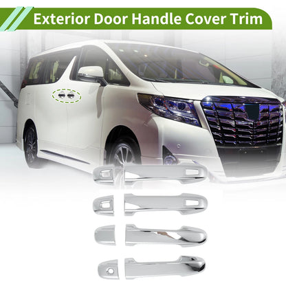 Silver Exterior Door Handle Cover Trim for Toyota Alphard (2015-2021)
