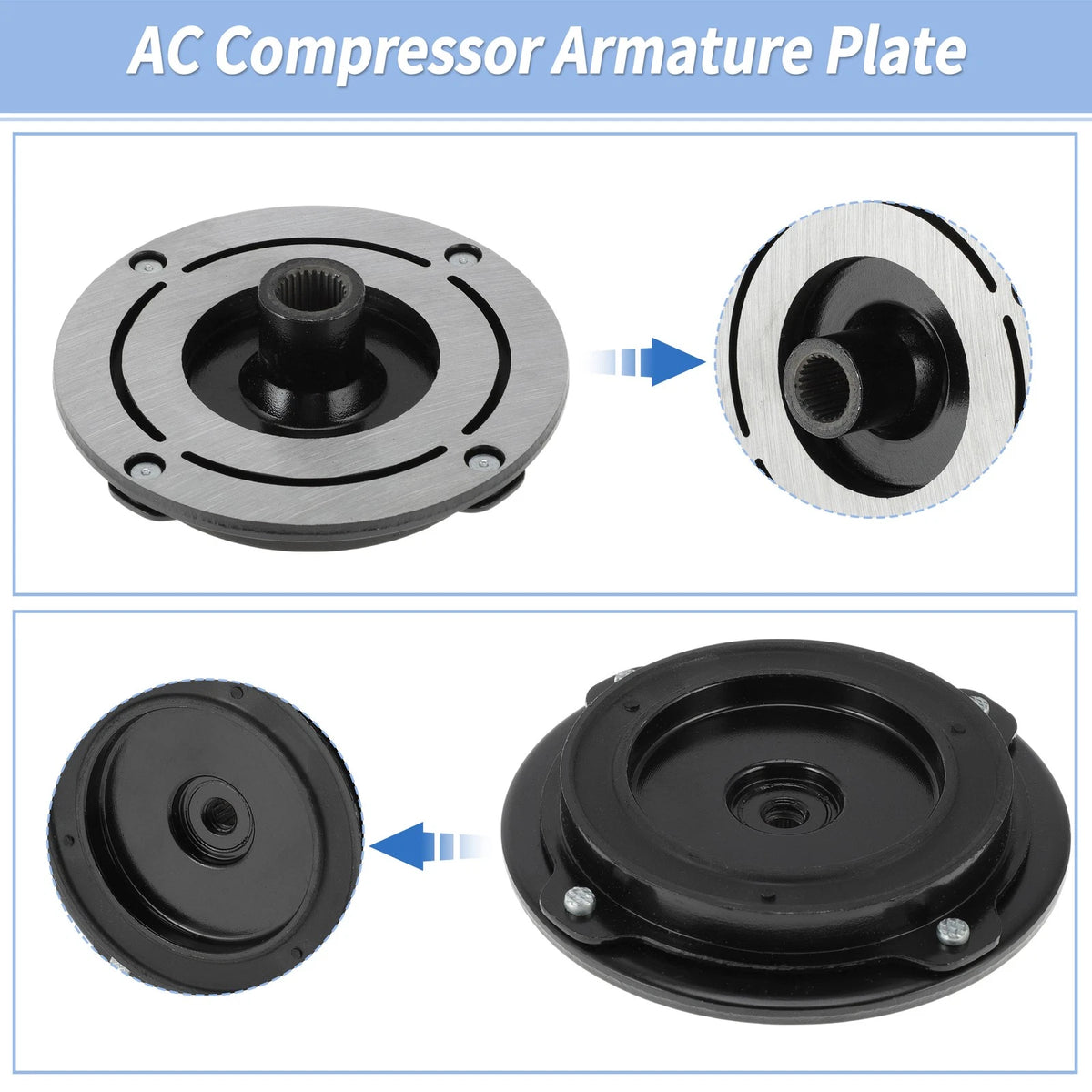 A/C Compressor Clutch Hub Plate for Ford Fusion 2013-2016 1.5L 1.6L