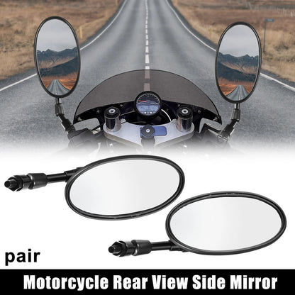 1 Pair 10mm Screw Thread Mirrors Rearview Mirror for Universal Black