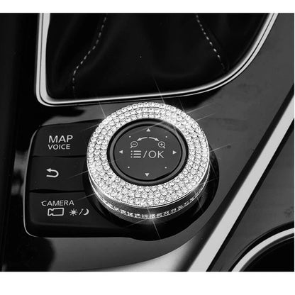 Crystal Center Console Multimedia Buttons Cover Trim fit for Infiniti Q50 QX50
