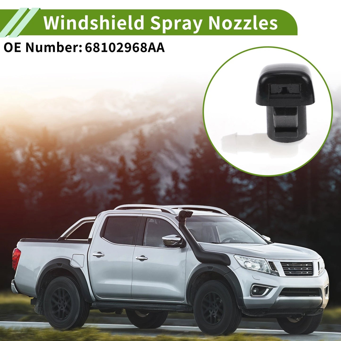 Windshield Washer Nozzle  Black for Jeep Cherokee (2014-2017)