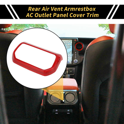 Rear Air Vent Armrest AC Outlet Panel Cover for Jeep Wrangler JL JLU (2018-2023)