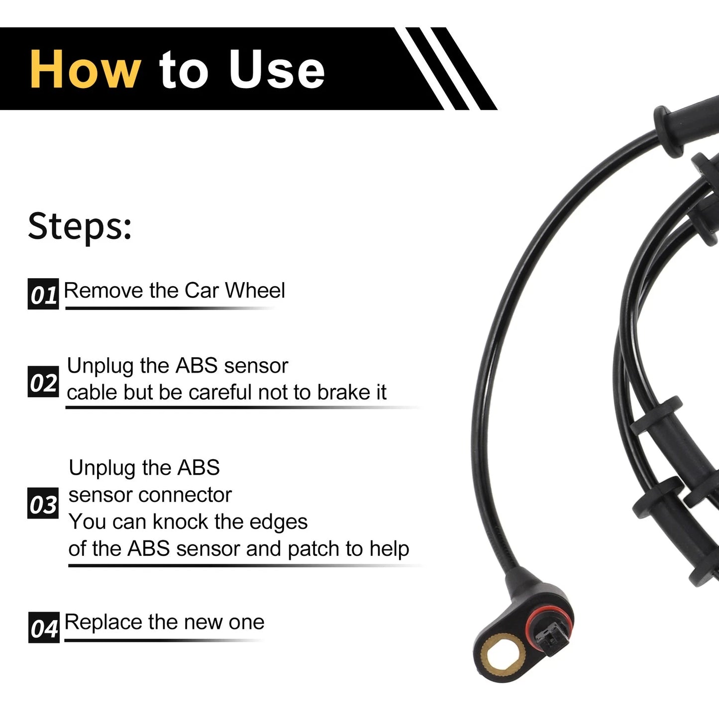 ABS Wheel Speed Sensor for Jeep Wrangler 2007-2017 Front Left & Right
