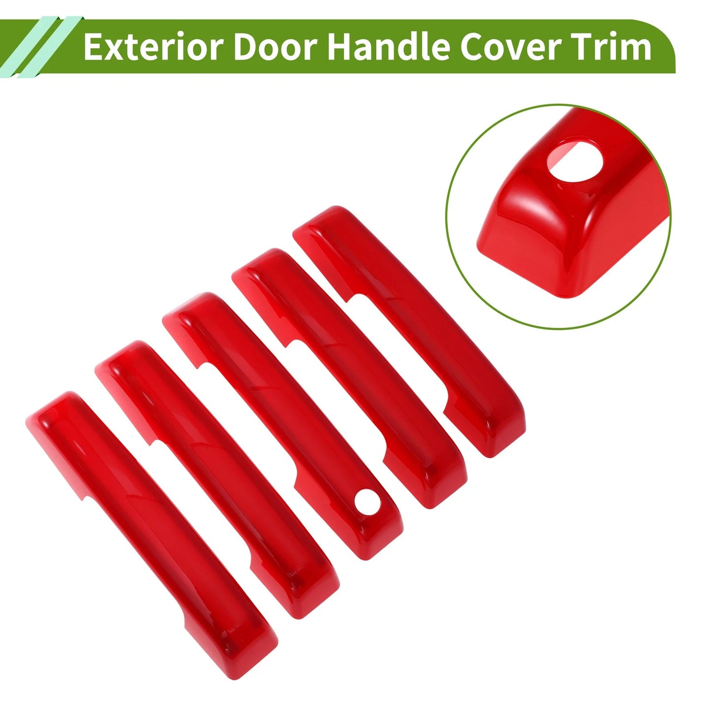 Red ABS Exterior Door Handle Cover Trim for Ford Bronco (2021-2025)