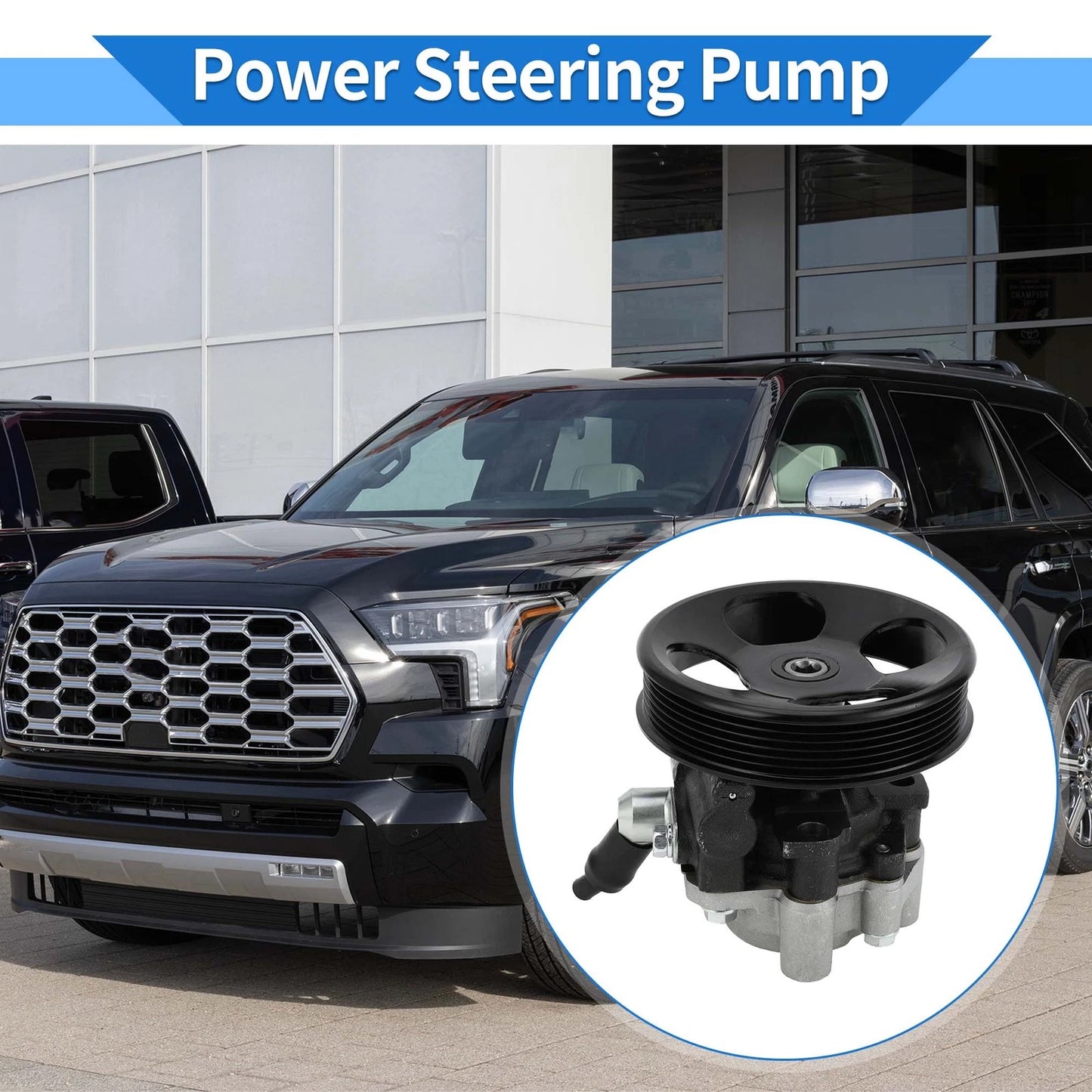 Power Steering Pump with Pulley for Toyota Sequoia Tundra (2001-2023)