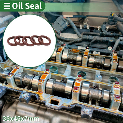 Oil Seal 35x45x7mm 5 Pcs Brown Fluorine Rubber Seal Ring for Make Model