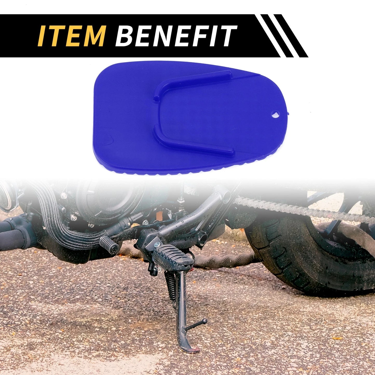 Universal Motorcycle Kickstand Pad 3.54x2.36 in Blue 2 x Pcs