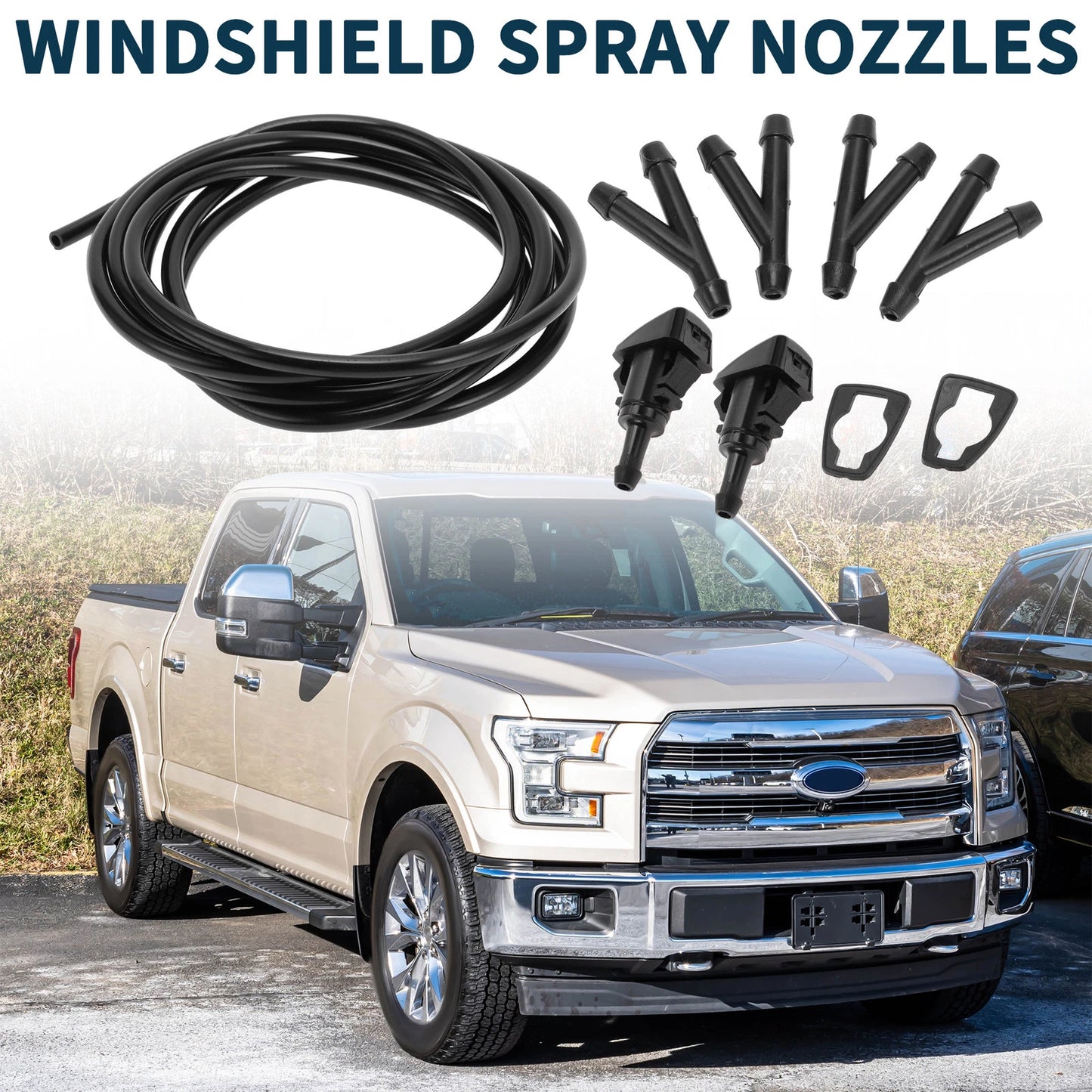 Front Windshield Washer Nozzles Set for Chrysler Aspen (2007-2009)