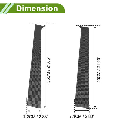 4 x Pillar Window Trim for Dodge Ram (2004-2008) Carbon Fiber Pattern Black