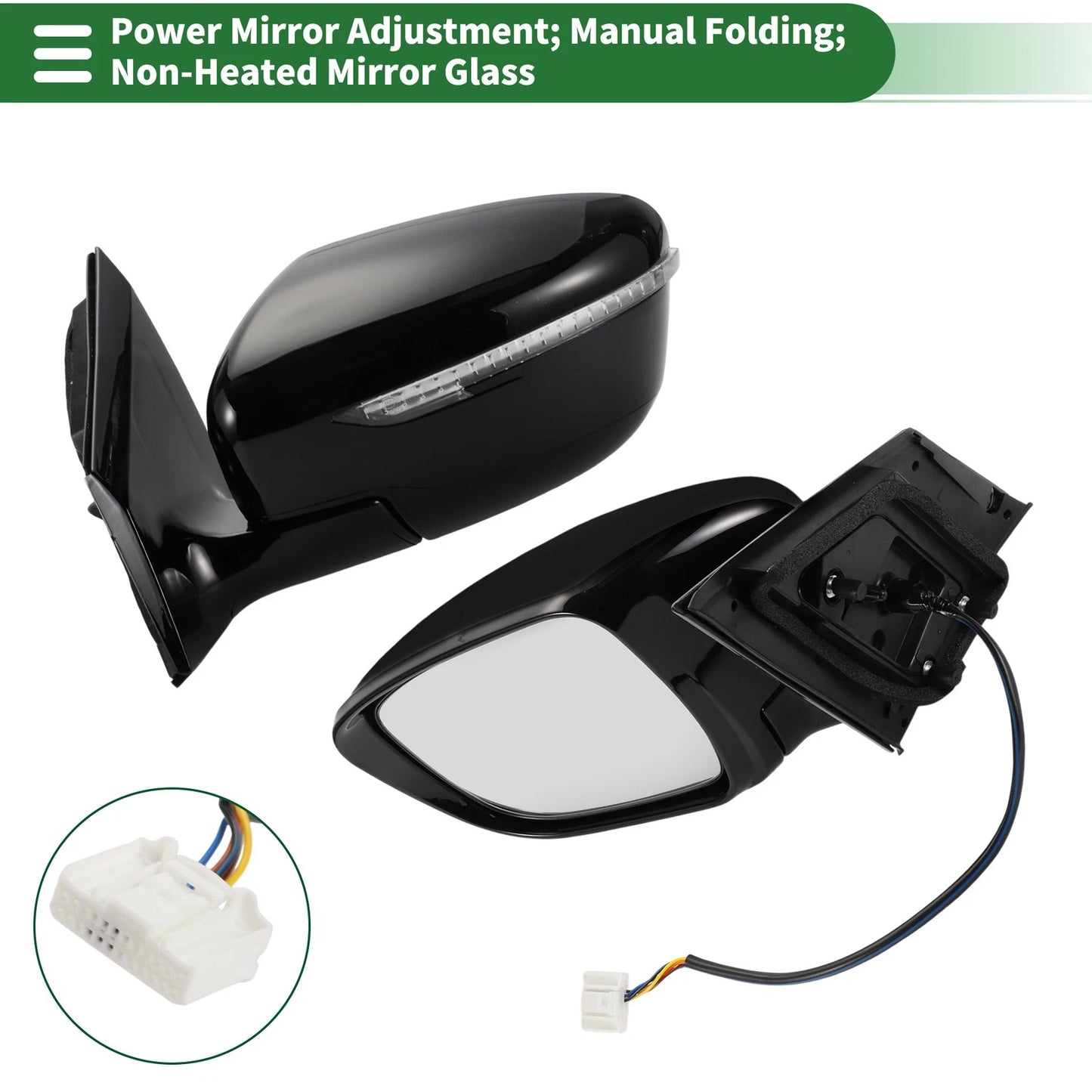 Left Side Door Mirror for Nissan Murano (2015-2020) Manual Folding Black