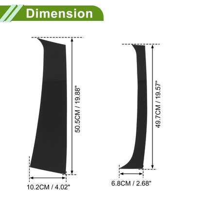 4 x Pillar Window Trim for Dodge Ram (1994 - 2001) Black