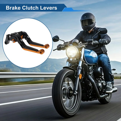 Adjustable Brake Clutch Levers for Suzuki GSXR150 (2017-2020) Black Orange