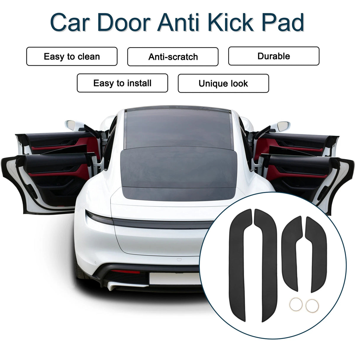 Car Door Anti Kick Pad Sticker Protector for Lexus NX300 (2015) - Black Set
