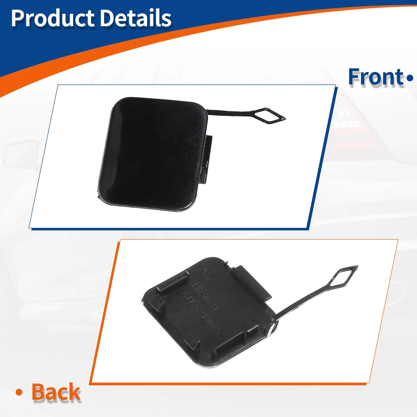 Rear Tow Hook Cover for BMW 525i 528i 530i 540i (2001-2007) Black