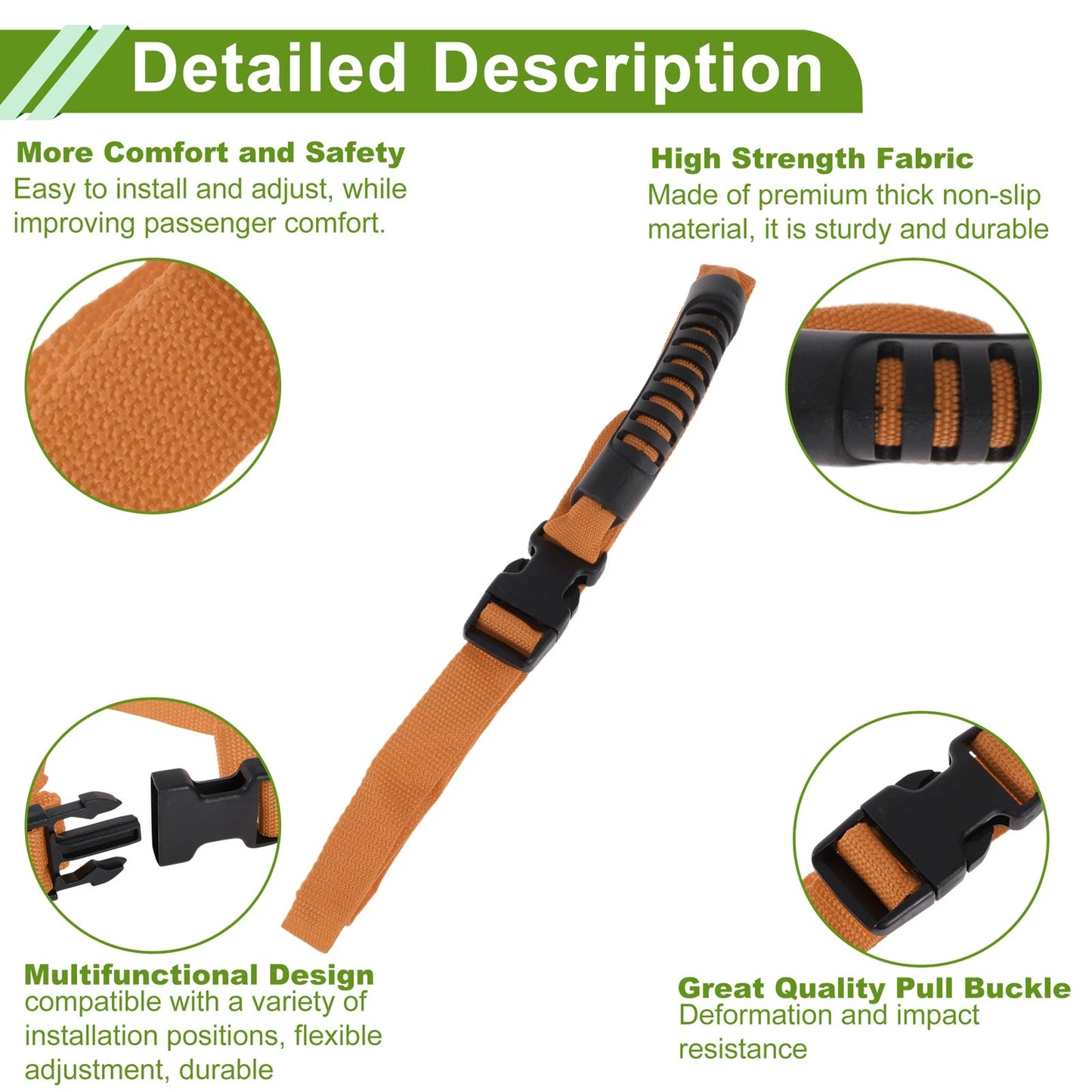 Roll Bar Grab Handles for Jeep Wrangler JL (2018-2024) - Orange