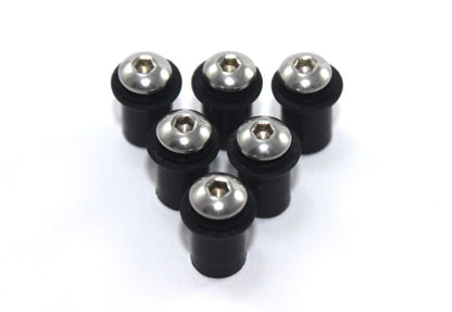 6x M5 Windshield Wellnuts & Bolts Fixings for Honda Suzuki Yamaha